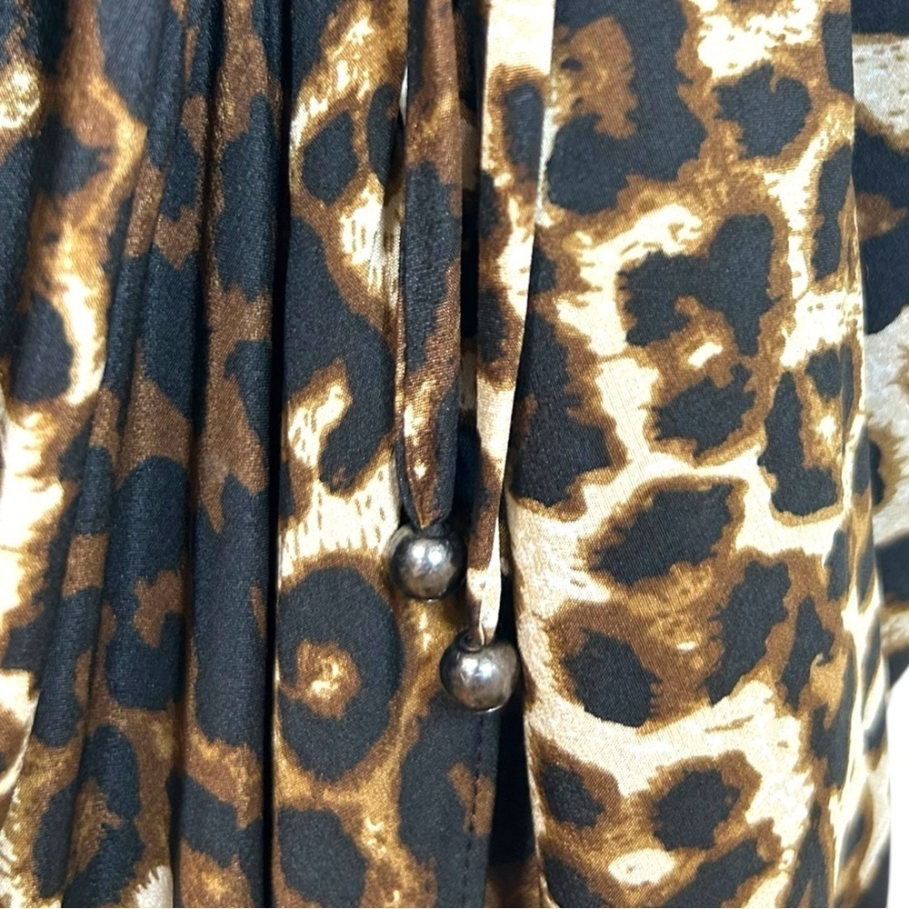 Veronica Beard - Women’s ‘Ari’ Leopard Silk Skirt, Ruched - Nude/Brown X-Small - Picture 15 of 17